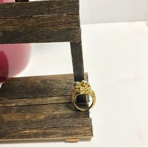 Gold Toned Lovebird Ring